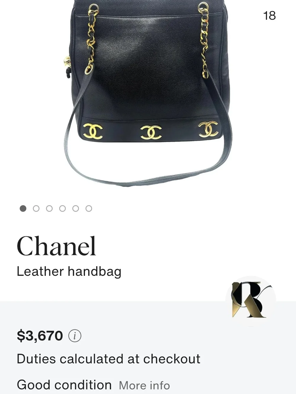 Chanel Black Leather Chain-Handle Shoulder Bag